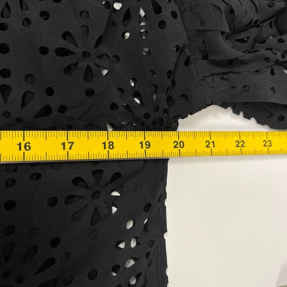 $428 NWOT See by Chloé Eyelet Top Lasercut Perforated Blouse Size 38 Black - Picture 12 of 14